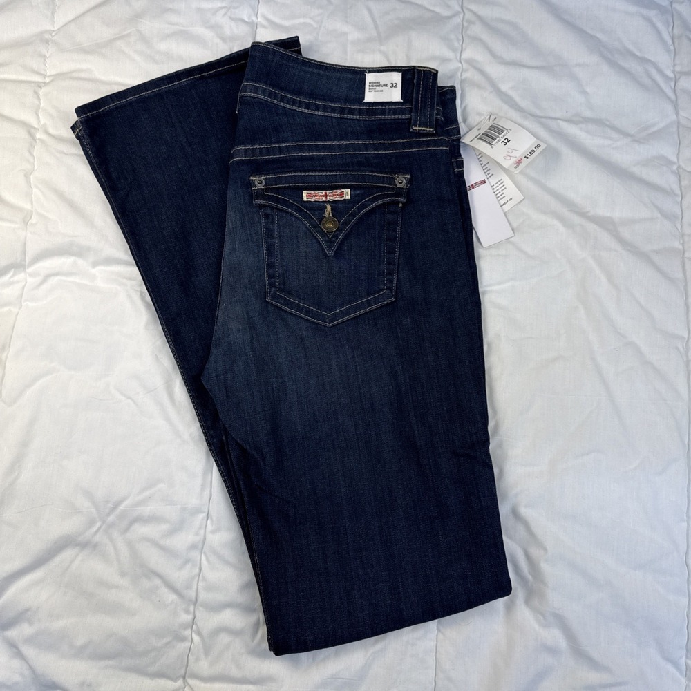 Hudson Signature Midrise Bootcut Jeans Womens 33 Dark Wash Stretch Denim USA